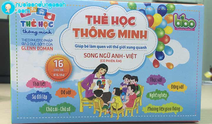 Bộ thẻ học thông minh cho bé 16 chủ đề - 416 thẻ Song ngữ Anh - Việt